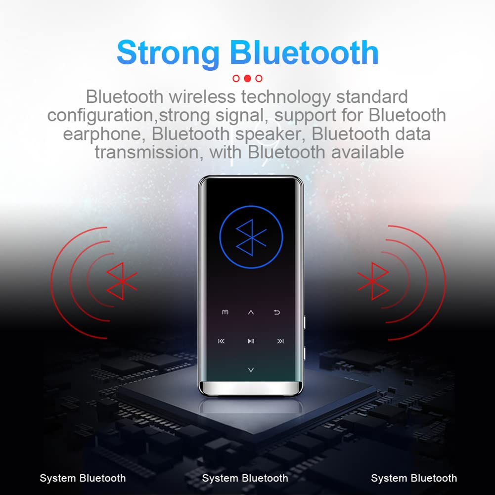 HIFIMP3 Odtwarzacz Bluetooth 4.0, odtwarzacz muzyczny z radiem FM, nagrywanie, e-book, bezstratny dźwięk HiFi, wbudowana pamięć 32 GB