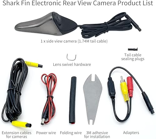 Miniatura 8 de CVBS Signals Cámara de punto ciego Cámara de visión lateral del coche IP68 impermeable 120 grados gran angular espejo espejo cámara gris oscuro