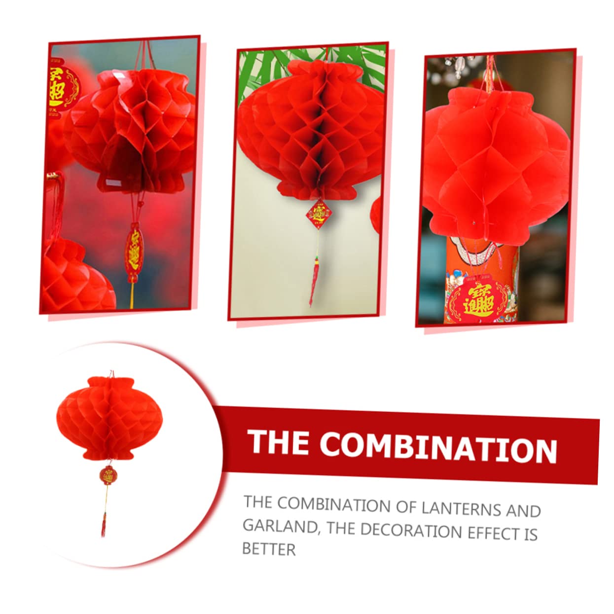 Ensemble de décoration du nouvel an lunaire 2026, pendentif plante du nouvel an chinois avec pompon, décor de fête de mariage pour Festival de printemps  15