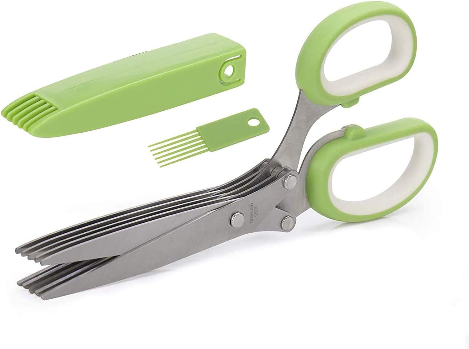 Product Deal GLE2016 Herb Scissors Set - Multipurpose Cutting Shears with 5 Stainless Steel Blades, Stripping Tool, Safety Cover with Cleaning Comb - Cutter/Chopper/Mincer for Herbs - Kitchen Gadget (Green) 40% Off Discount GLE2016 Herb Scissors Set - Multipurpose Cutting Shears with 5 Stainless Steel Blades, Stripping Tool, Safety Cover with Cleaning Comb - Cutter/Chopper/Mincer for Herbs - Kitchen Gadget (Green)