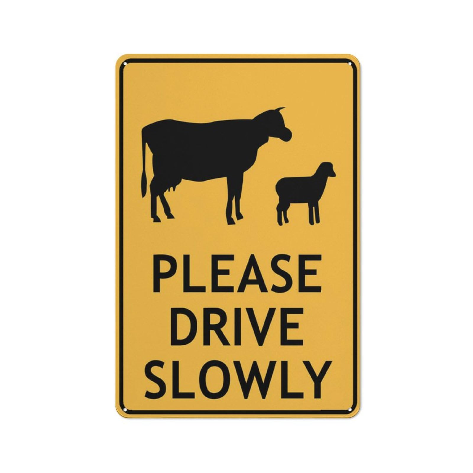 Stock Please Drive Slowly Sign For House 12" X 8" Yard Sign, Premium Aluminum, Sun-Proof, Rust-Free