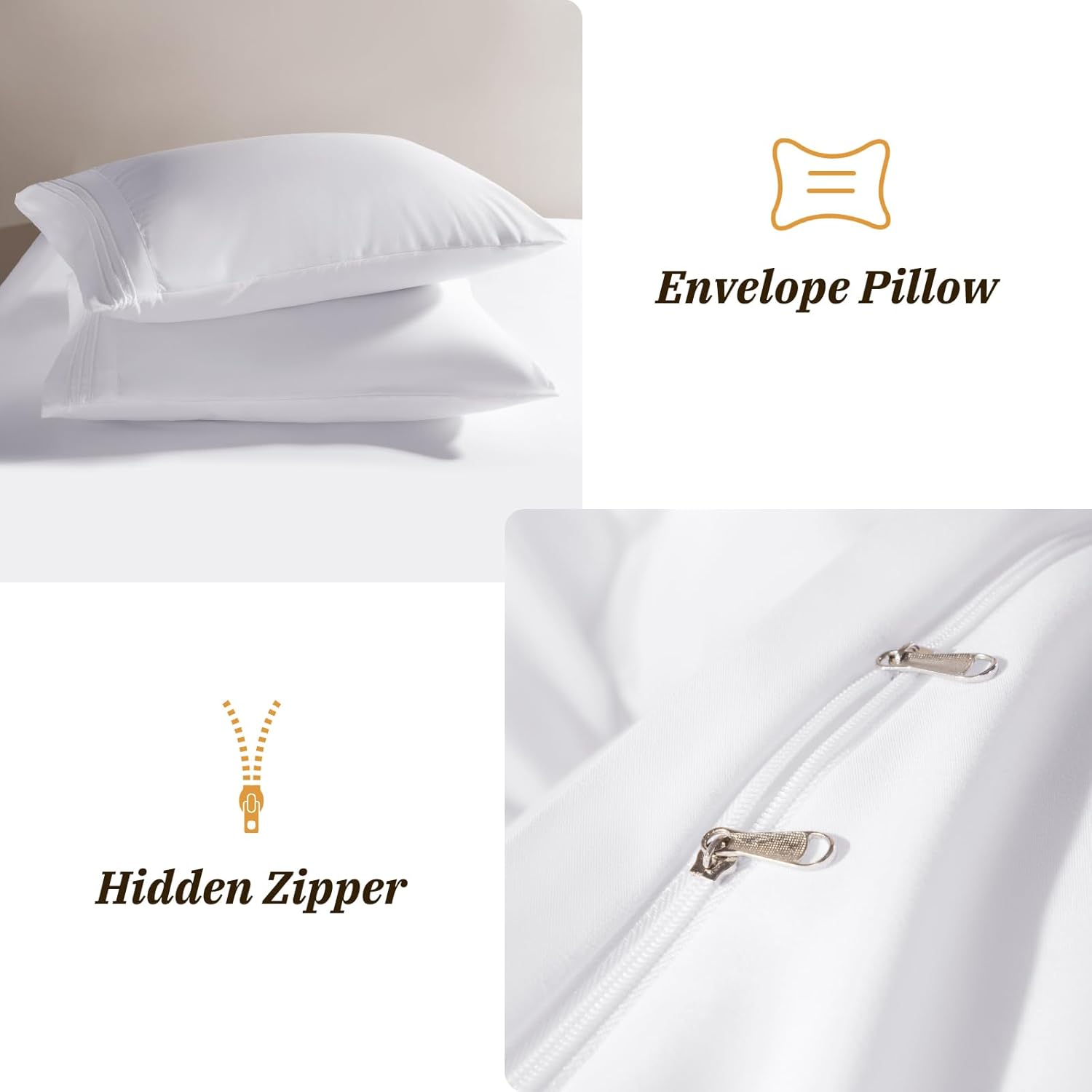 LBRO2M Ultra Soft Duvet Cover 3 Pcs Microfiber Duvet Cover Set Durable Lightweight Comforter Cover for All Year Round (Queen White) - Image 4