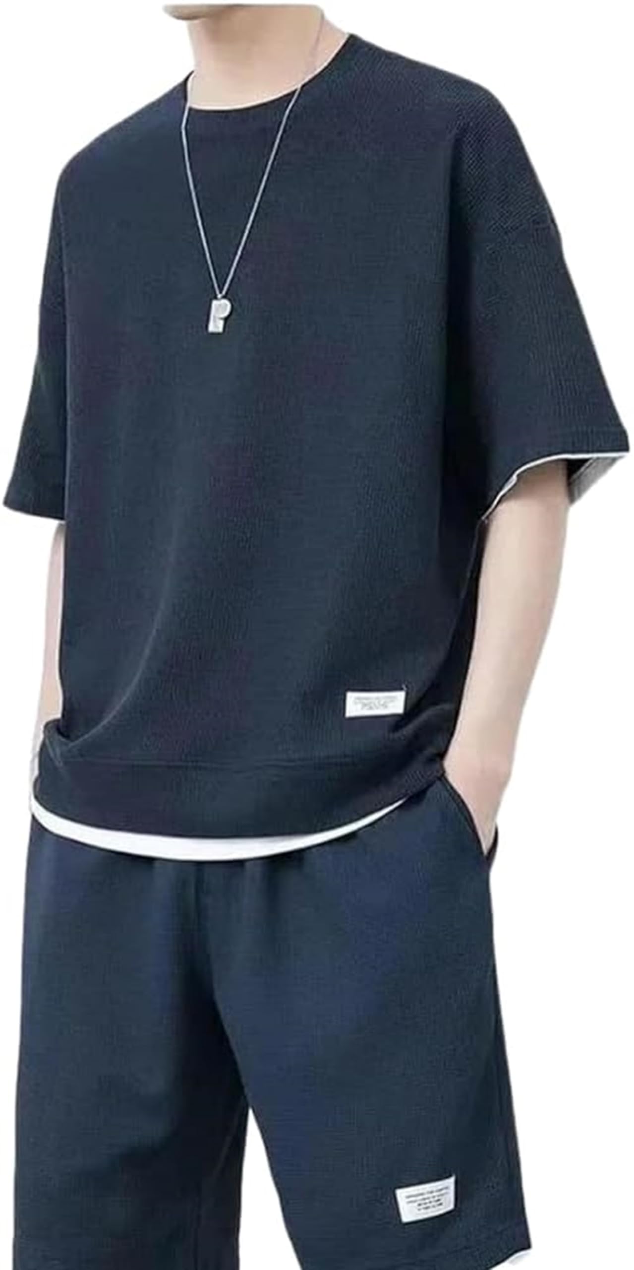 Amazon | セットアップ メンズ ワッフル 素材 上下セット Tシャツ