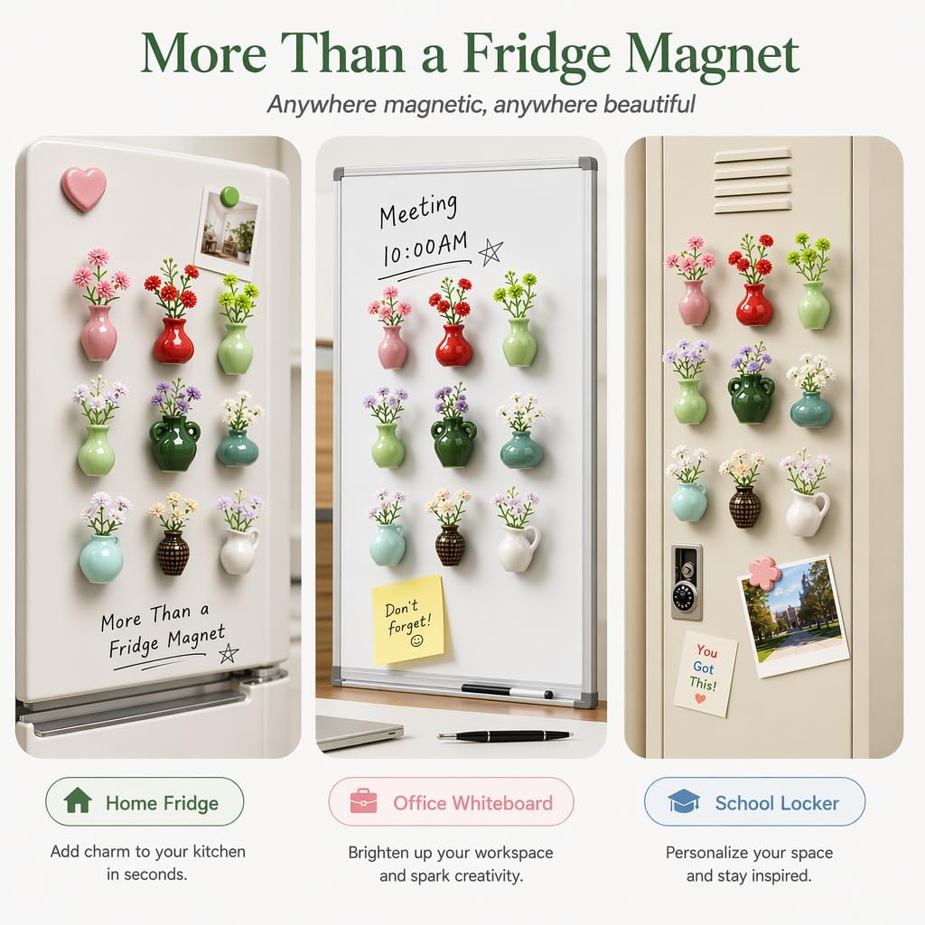 Mini Ceramic Vase Magnets for Fridge image 3