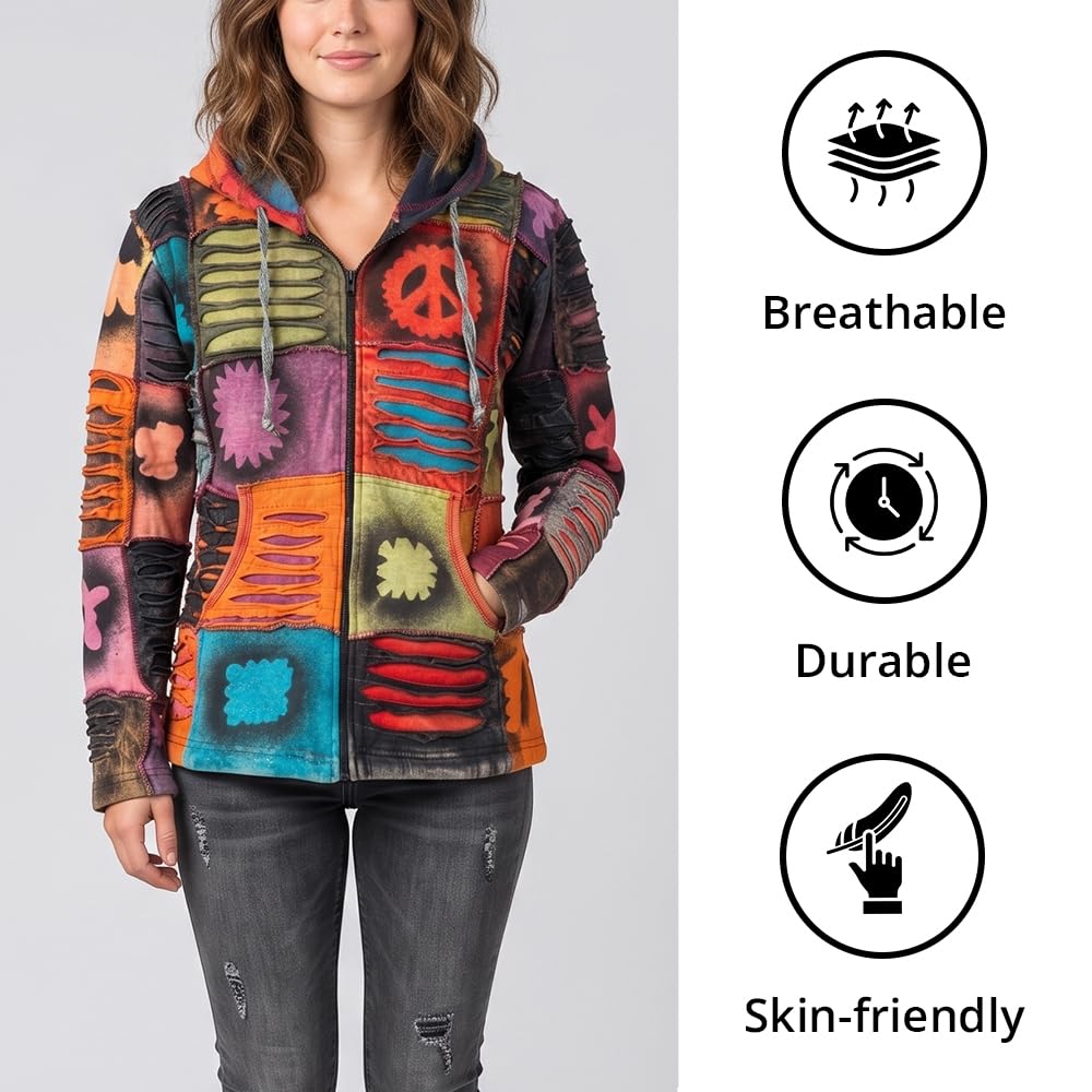 Shopoholic Mode Femme Pixie Hippie Emo Gothique Capuche Hippie Pull Boho Cardigan