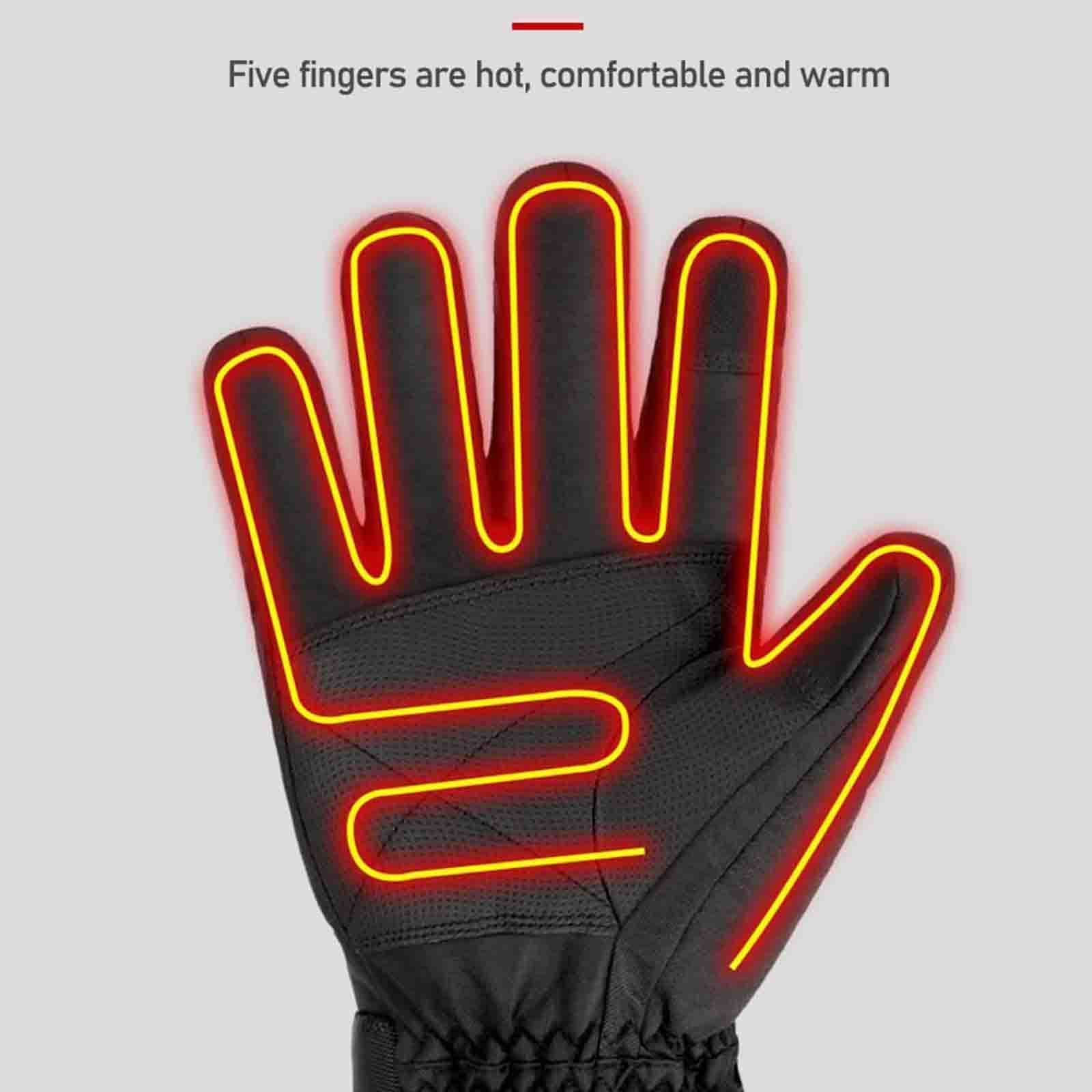 SBTXHJWCGLD Guantes térmicos Recargables con Pantalla táctil, 3 Niveles de Temperatura, Guantes térmicos alimentados por batería, Guantes de Ciclismo para Hombres, Mujeres, Motocicletas, Pesca