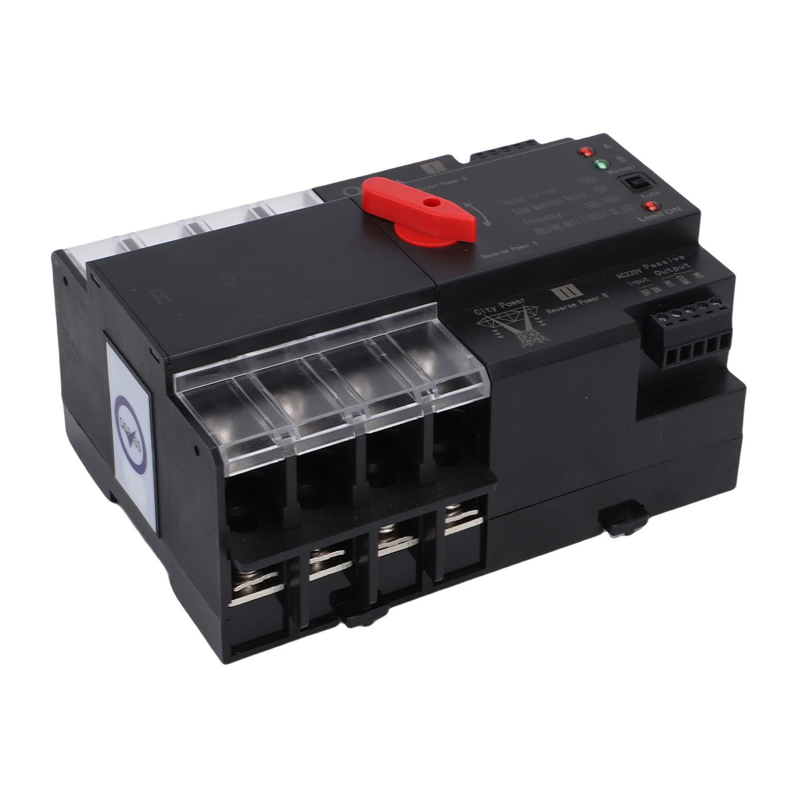 Sxhlseller NLQ4-125/4P Interruptor de Transferencia Automática de Doble Potencia 100A 4P, 50/60Hz CA, Montaje en Riel Din, Riel de 35 Mm, Nivel de PC, para Caja PZ30, Energía de Respaldo para el