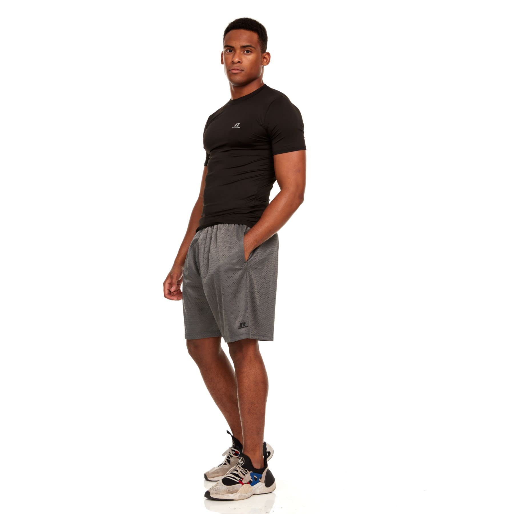 Russell Athletic - Camiseta de compresión de manga corta para hombre - negro - X-Large