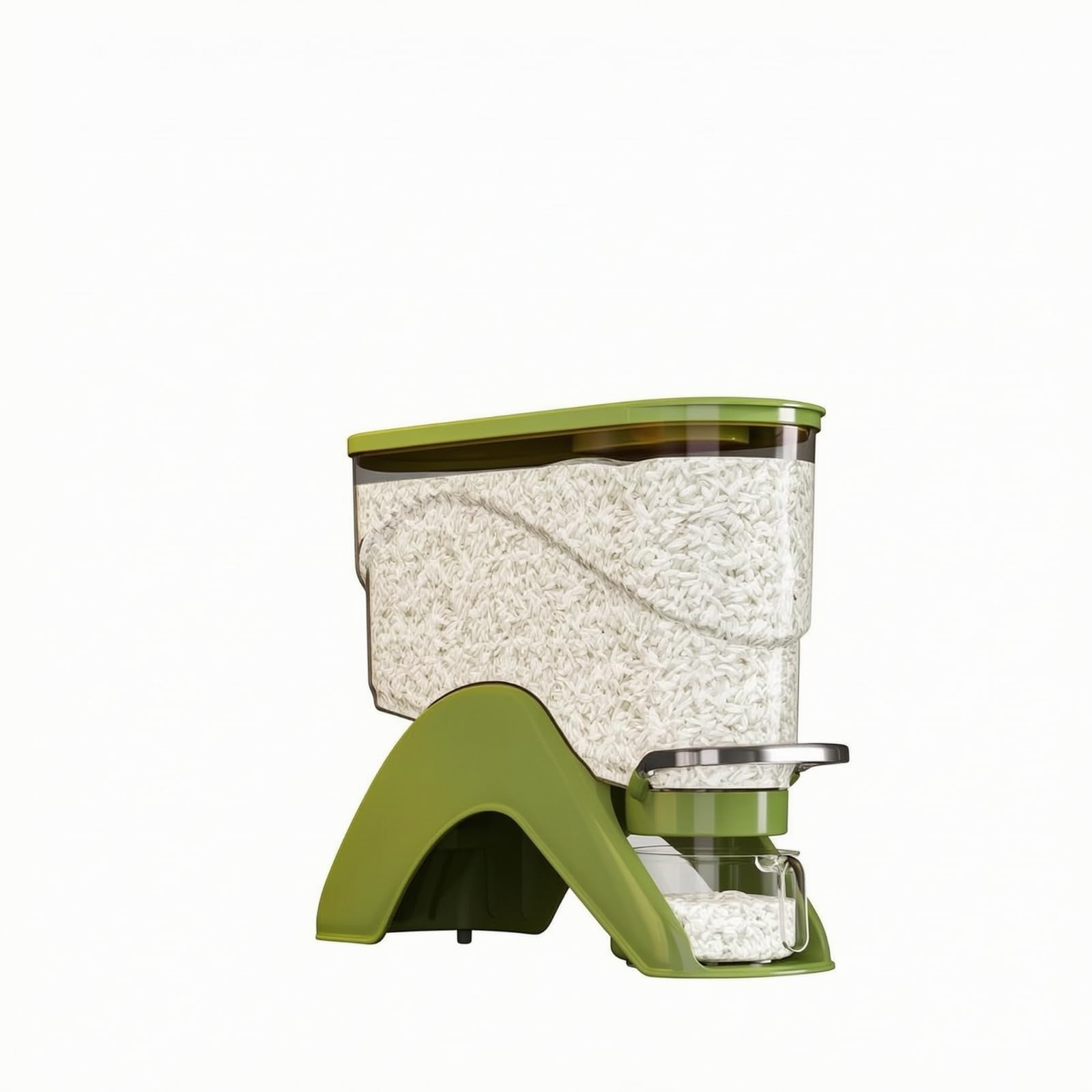 Distributore di Riso Trasparente, Verde, Piccola