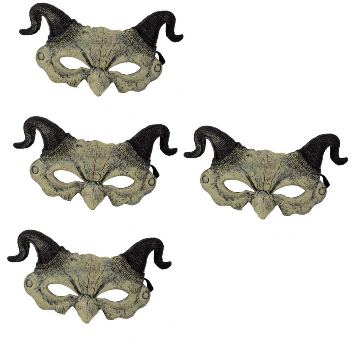 4szt Maska ​​bestii Połowa Oka Halloweenowy Demon Straszny Halloween Maska ​​grozy Szkielet Straszna Maska ​​​​na Twarz Kostiumy Diabła Klakson Demon Diabeł Duch Pu Człowiek Męskie