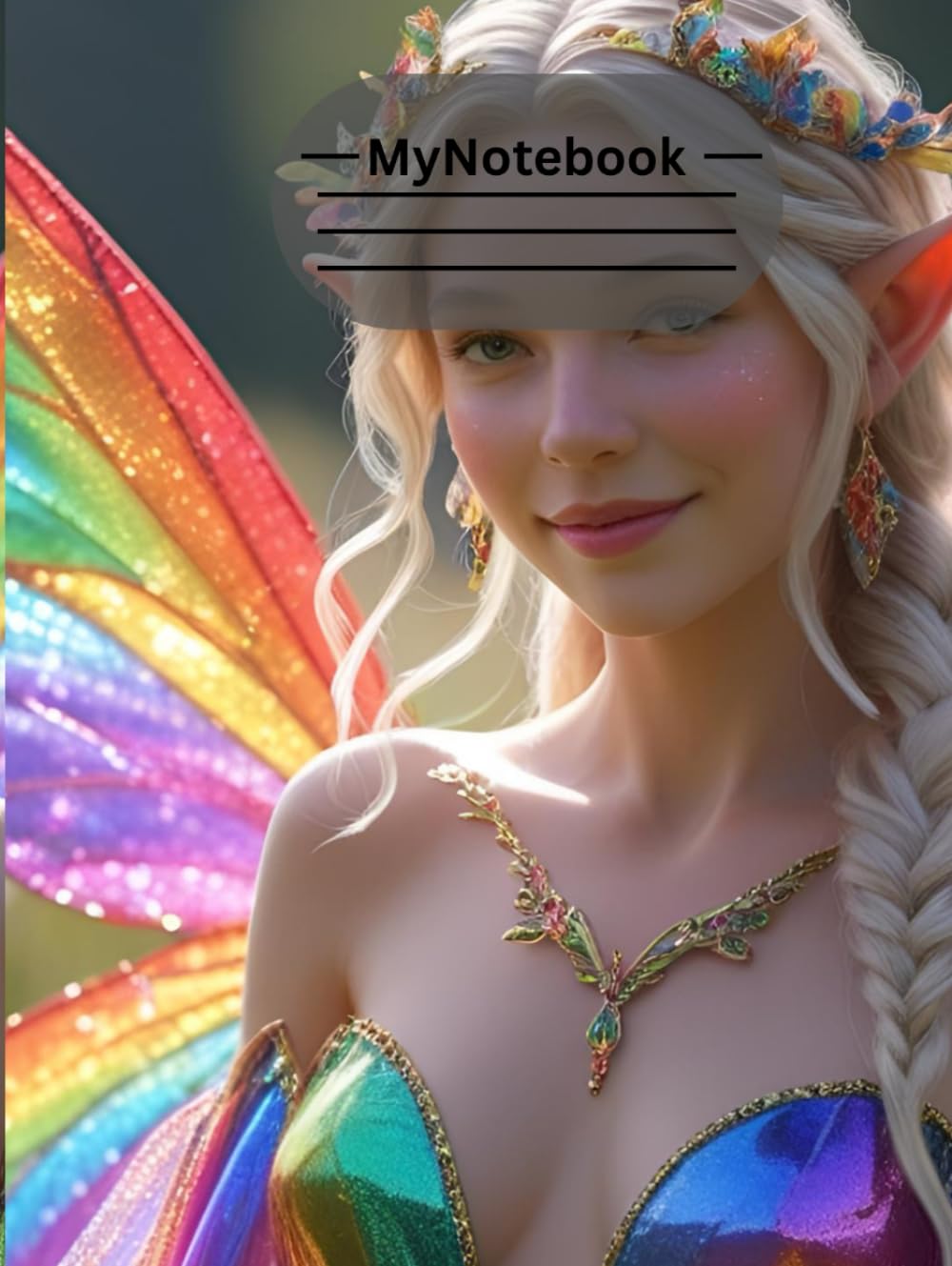 Rainbow Fairy Elf Notebook: Magical Fantasy Lined Journal for Writing, Notes & Creative Ideas | 8.25 x 11: Vibrant Fantasy Artwork • Perfect for ... Notes, School, Work & Imaginative Writing      Hardcover – December 4, 2025