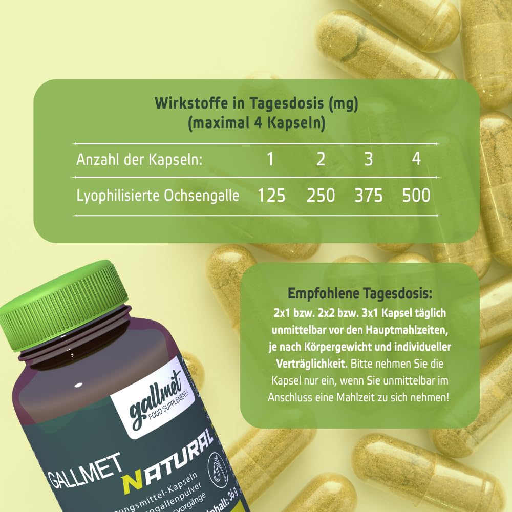 Natural 90 Kapseln, Gallensäure, Ox Bile Kapseln, Verdauungsenzyme zur Unterstützung der Leber, mit Ochsen-Galle und Gallensalzen, ideal nach Entfernung der Gallenblase