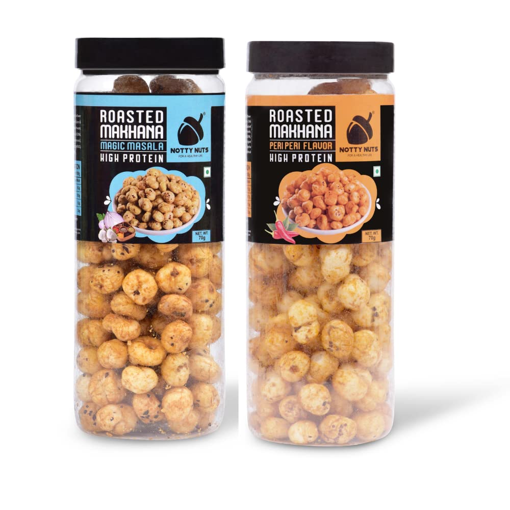 NOTTY NUTS Makhana Combo Flavor Healthy Snacks, Gluten Free, MSG Free, Antioxidant Rich Calcium, Low In Trans Fat & Cholesterol (Peri Peri + Magic Masala) (B0B9H4VKGW) Amazon Price History, Amazon Price Tracker