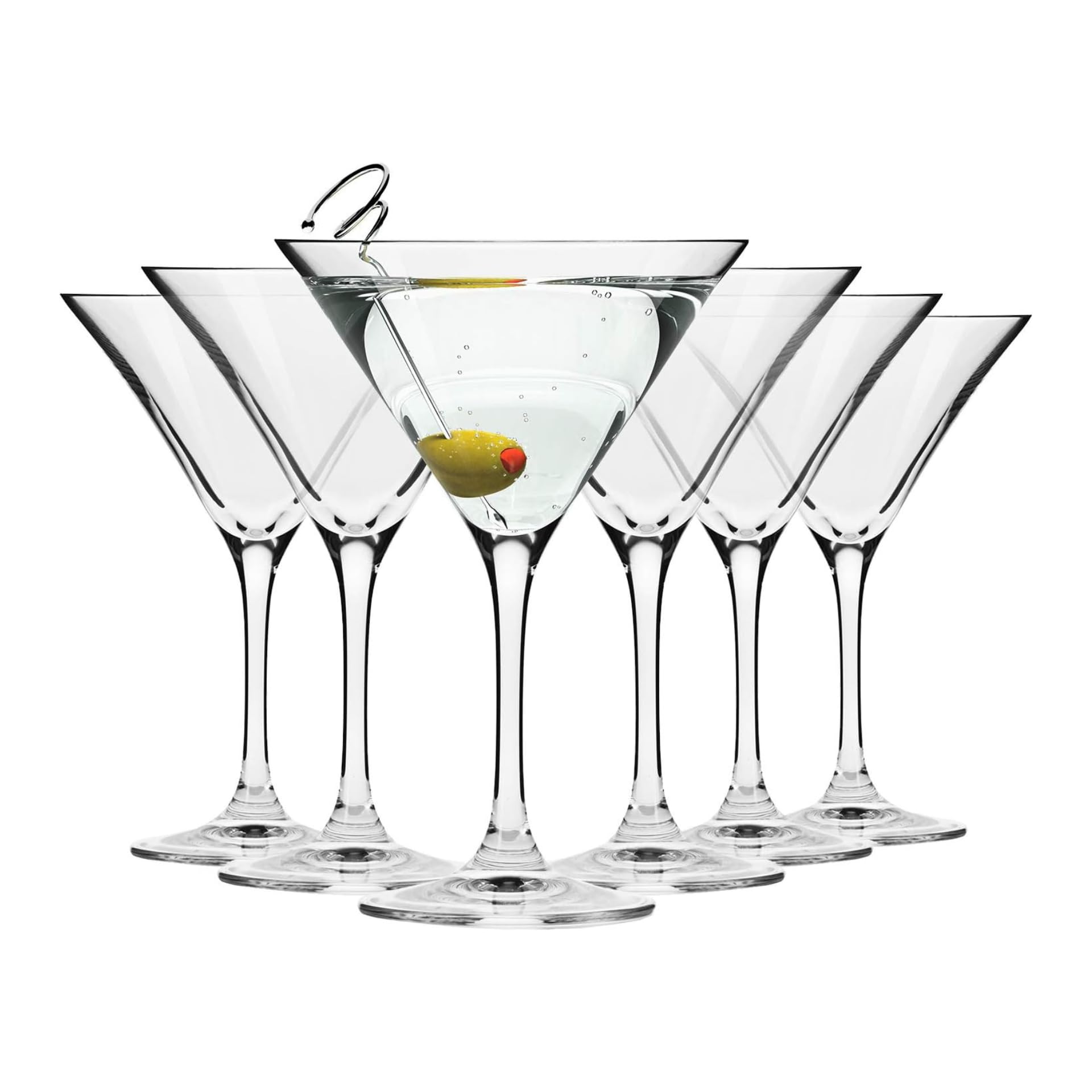 Krosno Martini- und Cocktailgläser Avant-Garde Kollektion, 6er Set, 240 ml | Bleifreies Kristallglas für Martini, Cosmopolitan und Premium-Cocktails, elegante Form, spülmaschinenfest