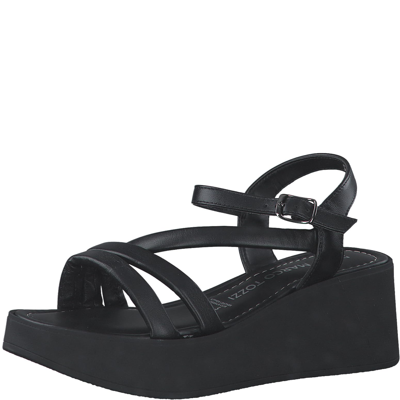 MARCO TOZZI Women's 2-28009-42 Heeled Sandal, Black, 7.5