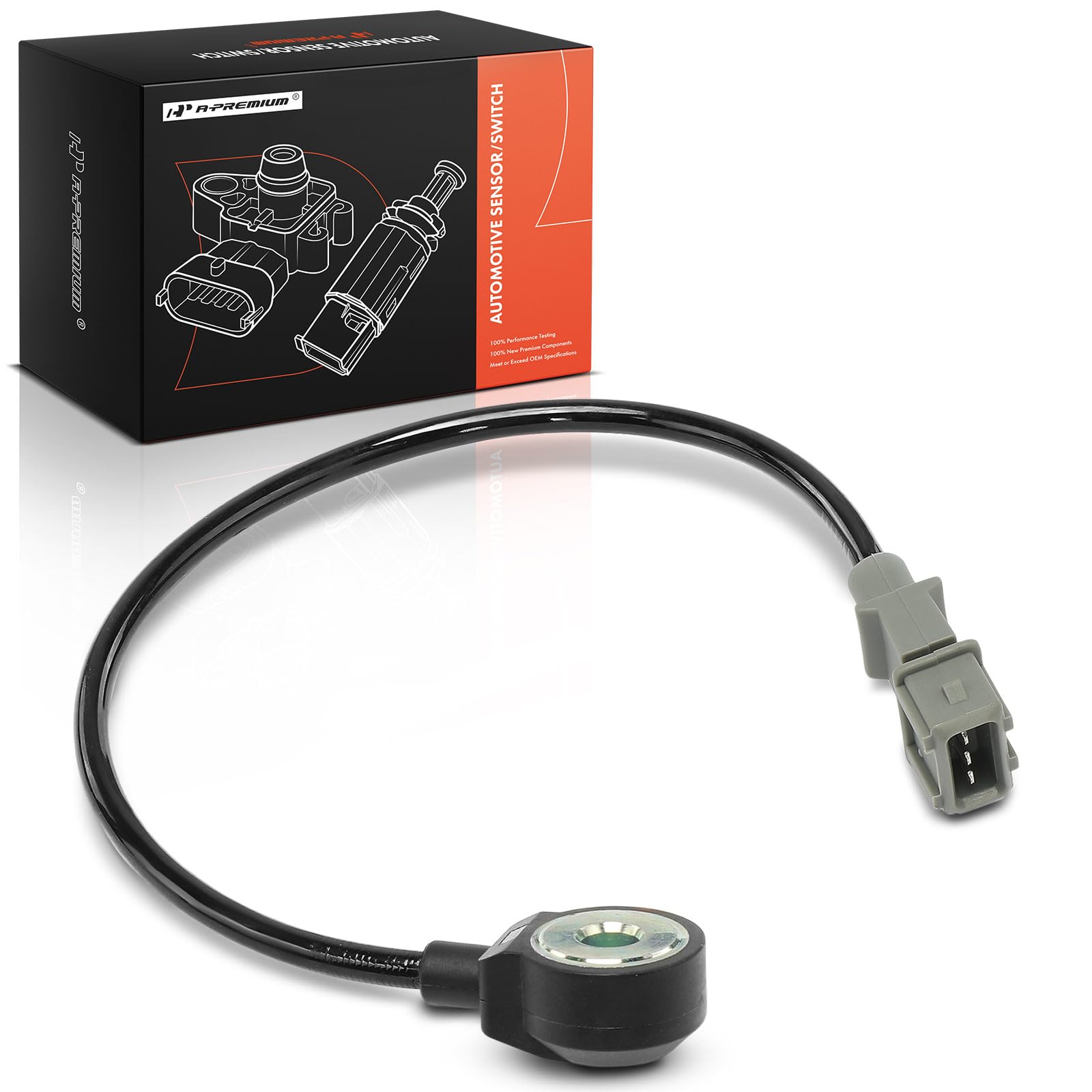 A-Premium Knock Detonation Sensor Compatible with Chevrolet Aveo Aveo5 Epica Optra Spark & Pontiac Matiz & Suzuki Forenza Reno Verona, Replace# 96253545