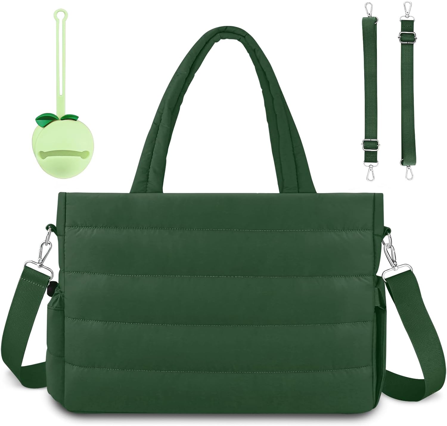 Diaper Bag Tote, Baby Diaper Tote Bags Crossbody Hospital Bag Travel Large Mommy Bag, with Silicone Pacifier Case Green
