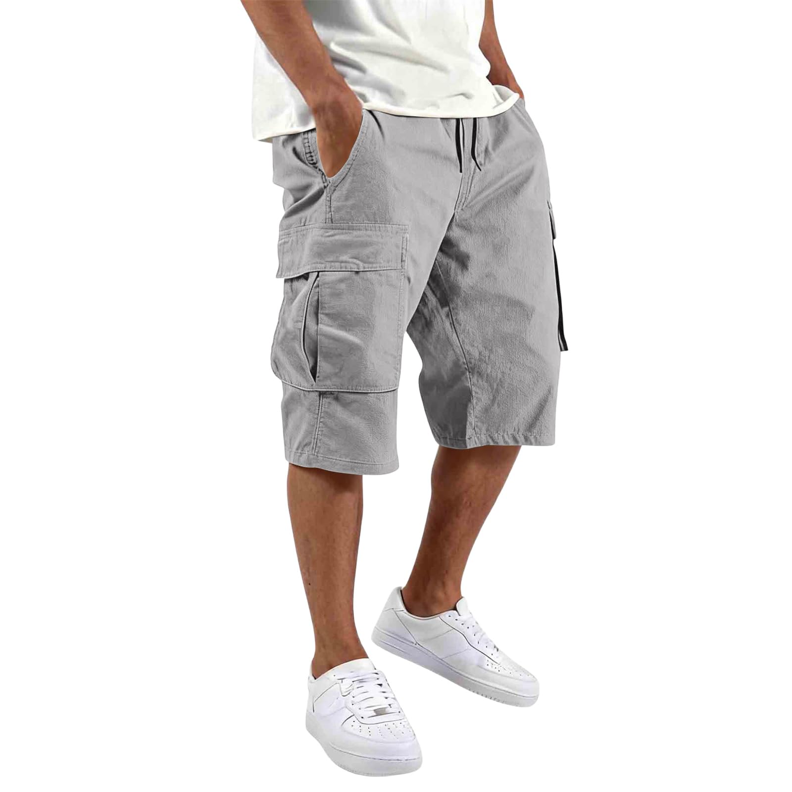 3er Pack Cargo Shorts Herren Sommer Kurze Hosen Herren Kurz Stretch Cargohose Baggy Arbeitshorts Männer Casual Chino Wanderhose Outdoor Sweatshorts Oversized Freizeitshorts mit Taschen