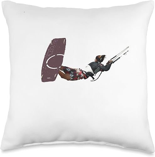 Kiter Action - Cojín de estilo libre para kitesurfer, ilustración en color, 16 x 16 pulgadas, multicolor