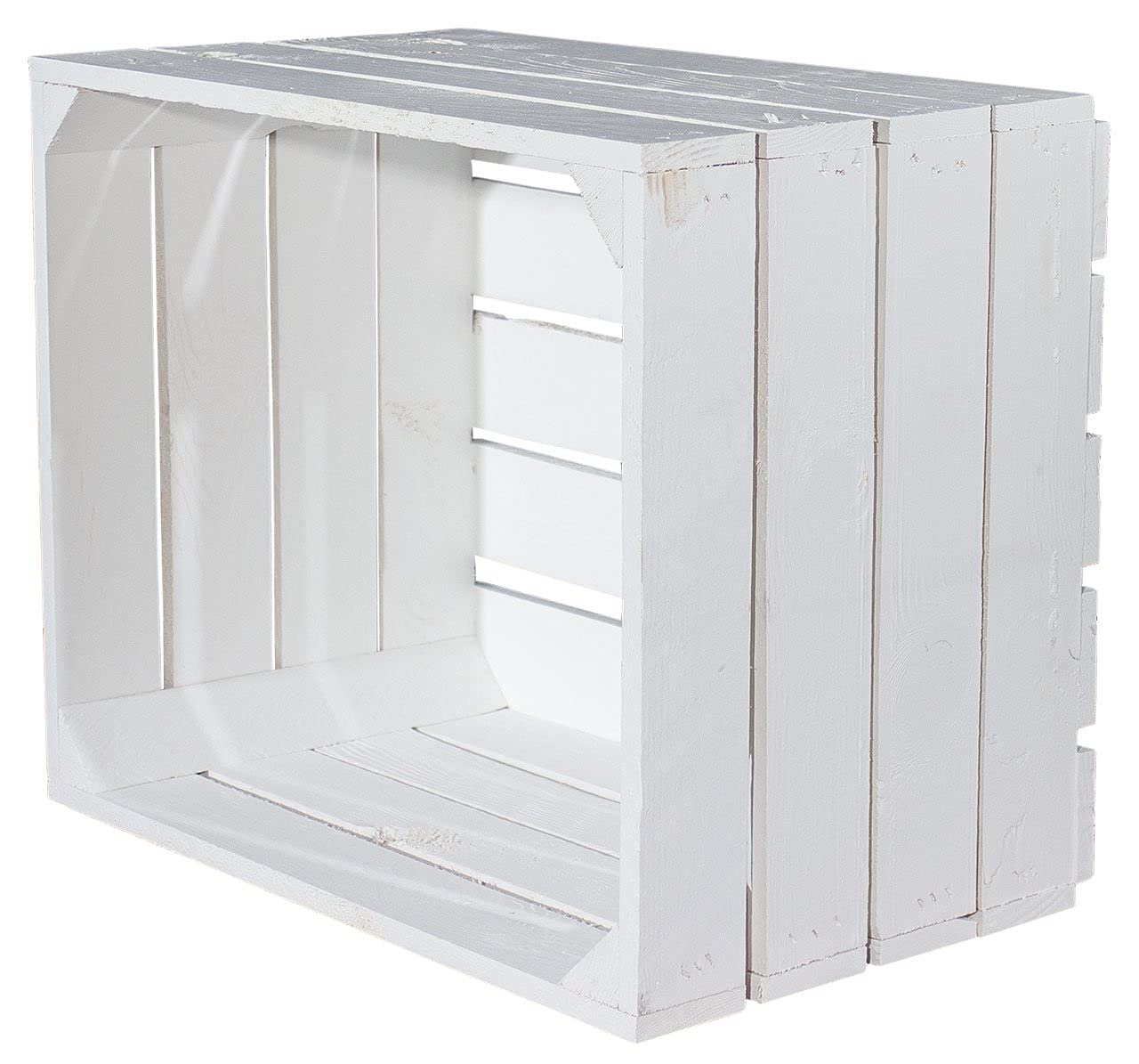 3 nuove cassette per mele, colore bianco (scatola di legno, cassetta della frutta, scatola del vino shabby chic), 50 x 40 x 30 cm