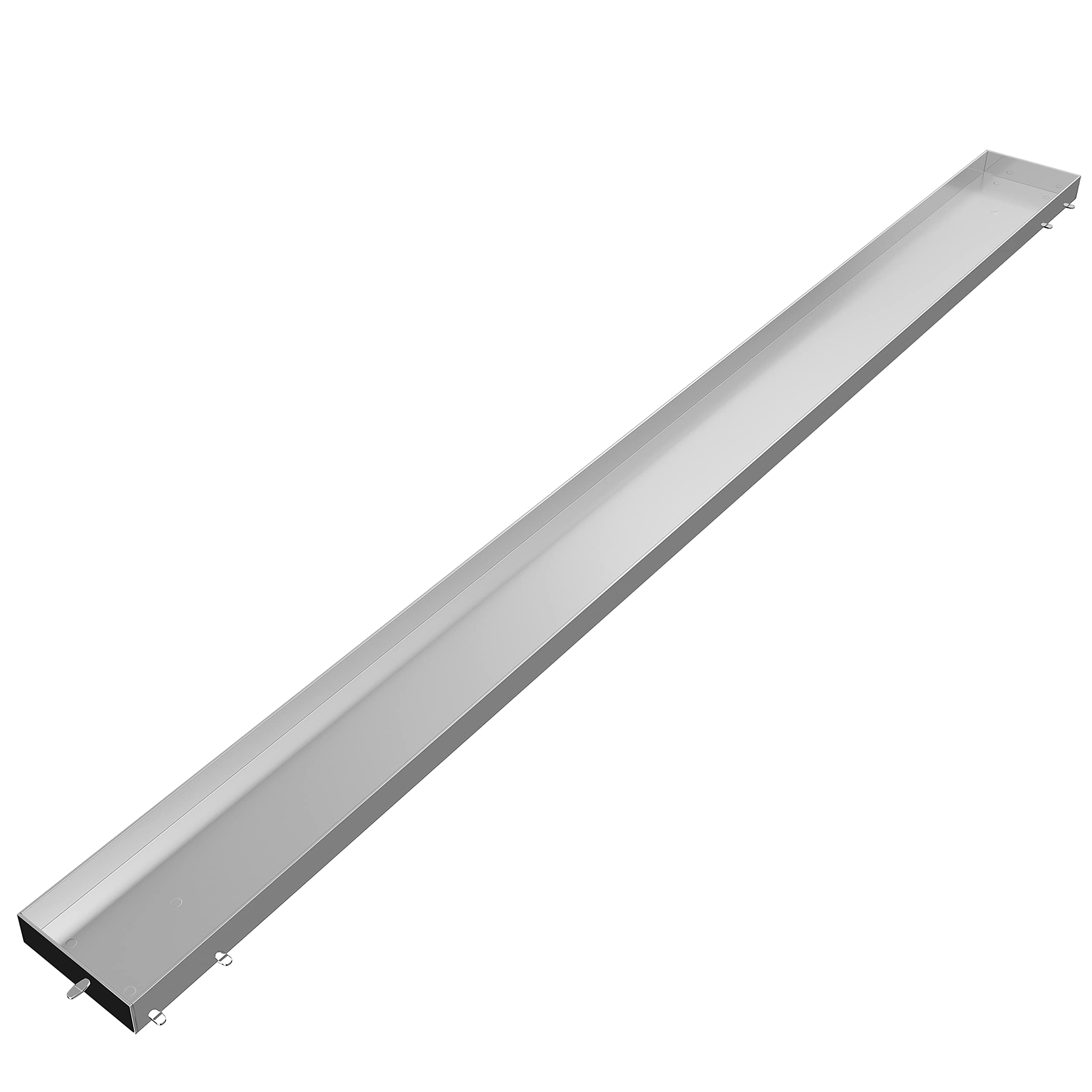 SET completo - Canalina Doccia lucida 120 cm AQUABAD® SDS Premium in acciaio inox, incluso il setaccio per capelli, Domoplex l'uscita orizzontale, il coperchio piastrellabile e il set di base