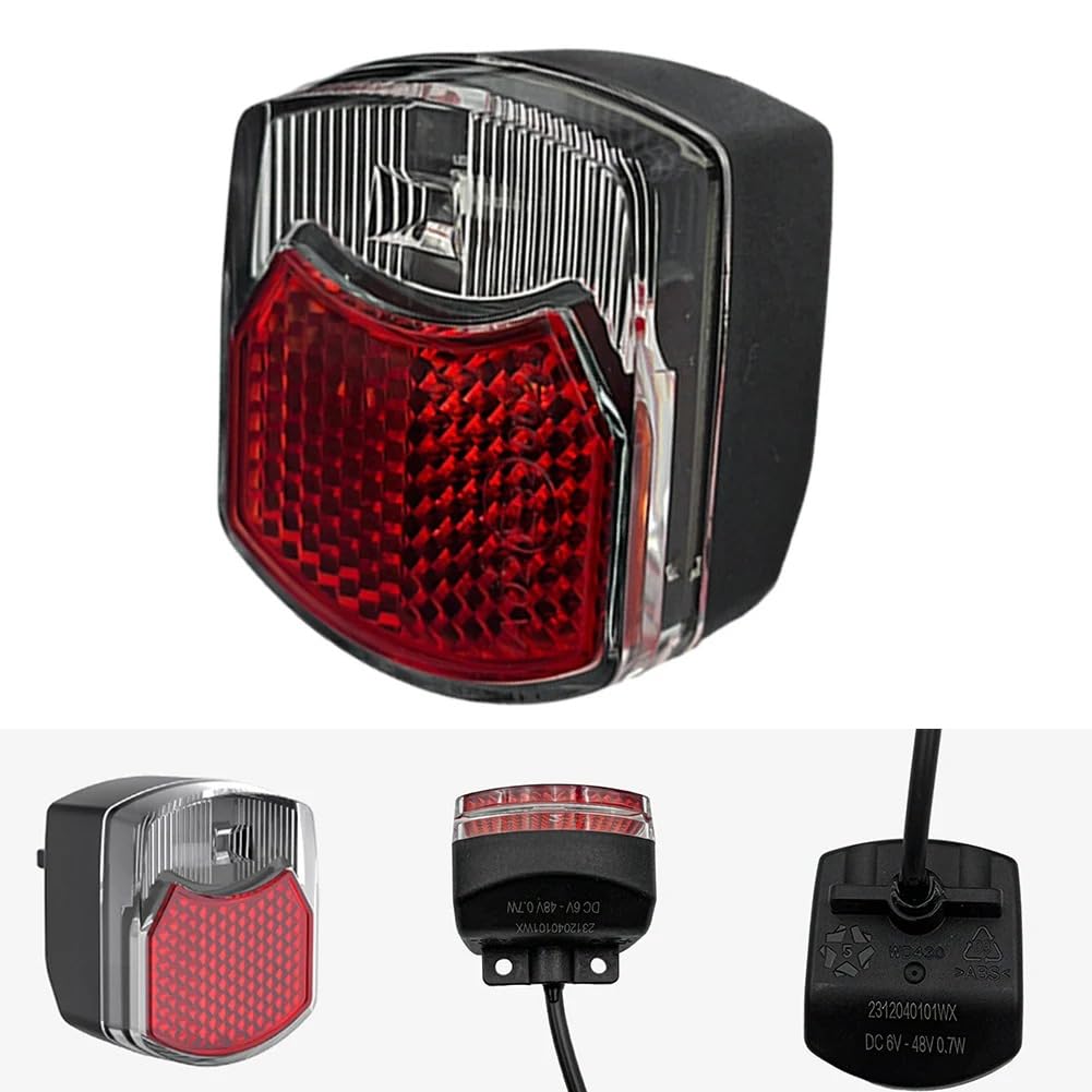 Fanale Posteriore per Bicicletta elettrica Indicatore di Freno per Bici elettrica Luce Posteriore a LED Lampada di Segnalazione Notturna Riflettore Componenti per Ciclismo