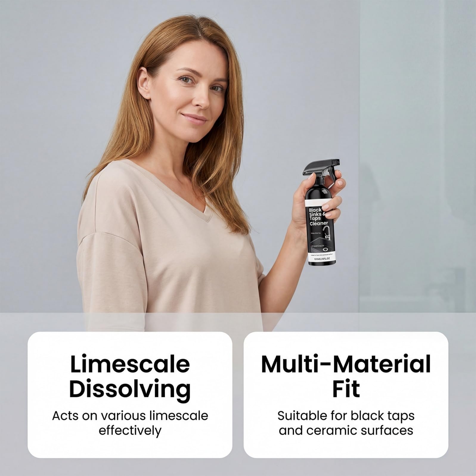 Limpiador de espuma multiusos para baño, potente quitamanchas de agua para azulejos y mamparas de ducha, elimina y previene la acumulación de cal en lavabos acrílicos y de piedra natural (5 unidades)