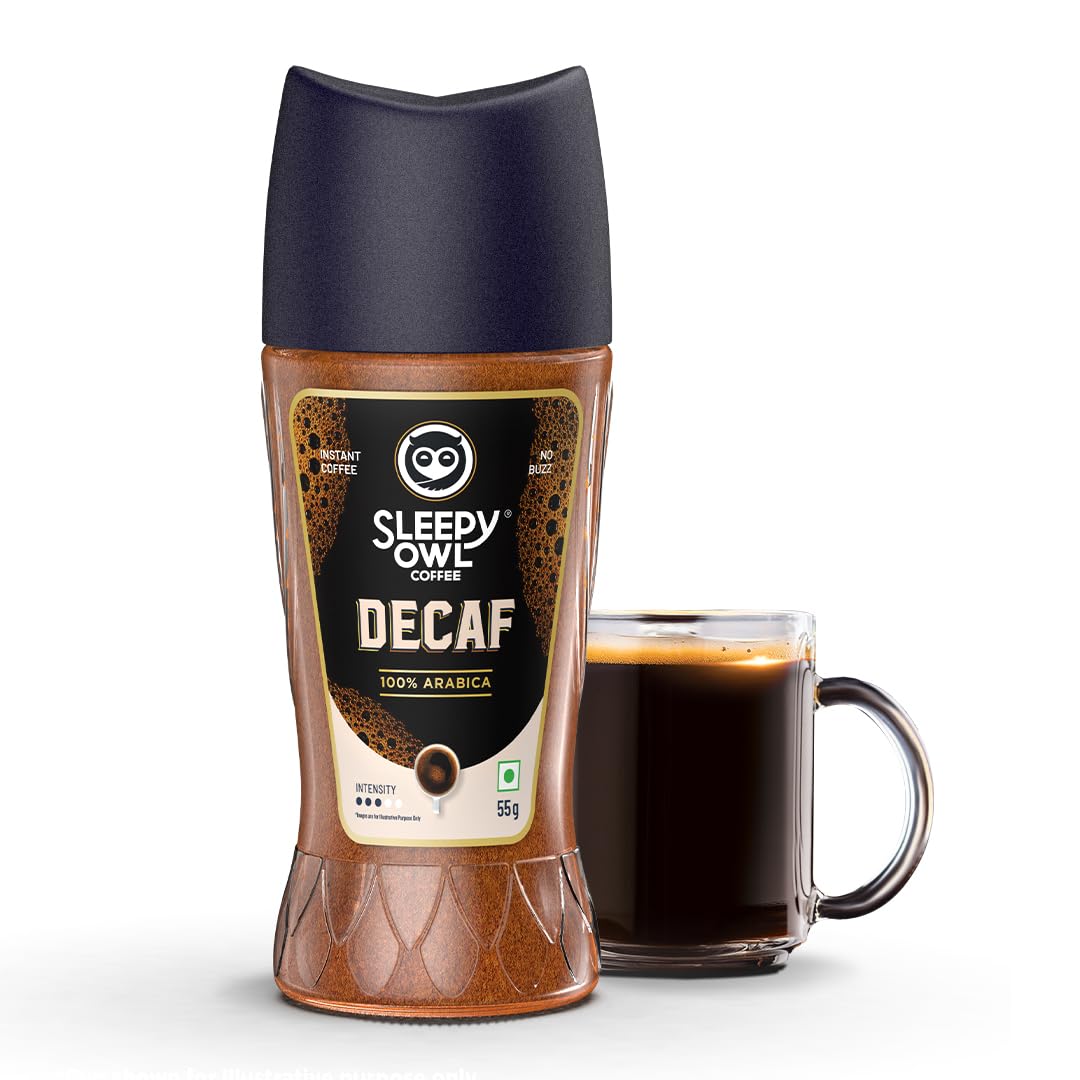 Sleepy Owl Decaf Coffee, 100% Arabica Instant Coffee, Decaffeinated Coffee Powder, No Crash or Jitters, Smooth Taste & Rich Aroma, Make It Hot or Cold, Makes 25 Cups, 55g Jar-image-24