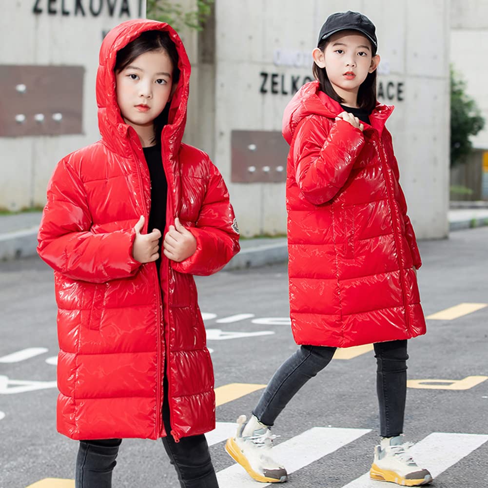 amropi Bambini Giubbotto Piumino Invernale Ragazze Giacca Leggero Cappotto con Cappuccio per 3-12 Anni
