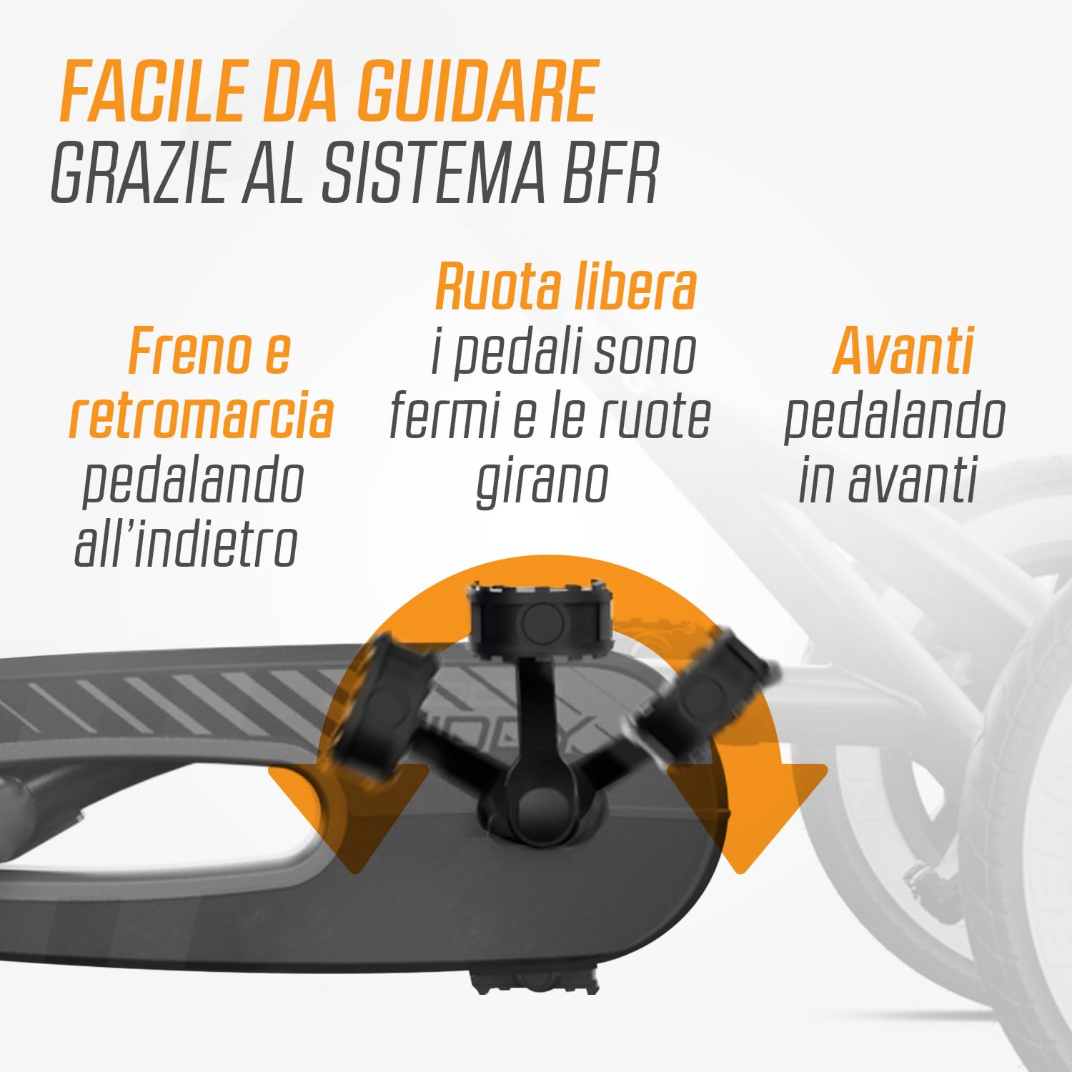 BERG Karting Buddy B-Orange | Kart a Pedali, Go-Kart, Sedile Regolabile, Ruote Gonfiabili, Kart a Pedali per Bambino, Bici e Veicolo per Bambini 3-8 Anni