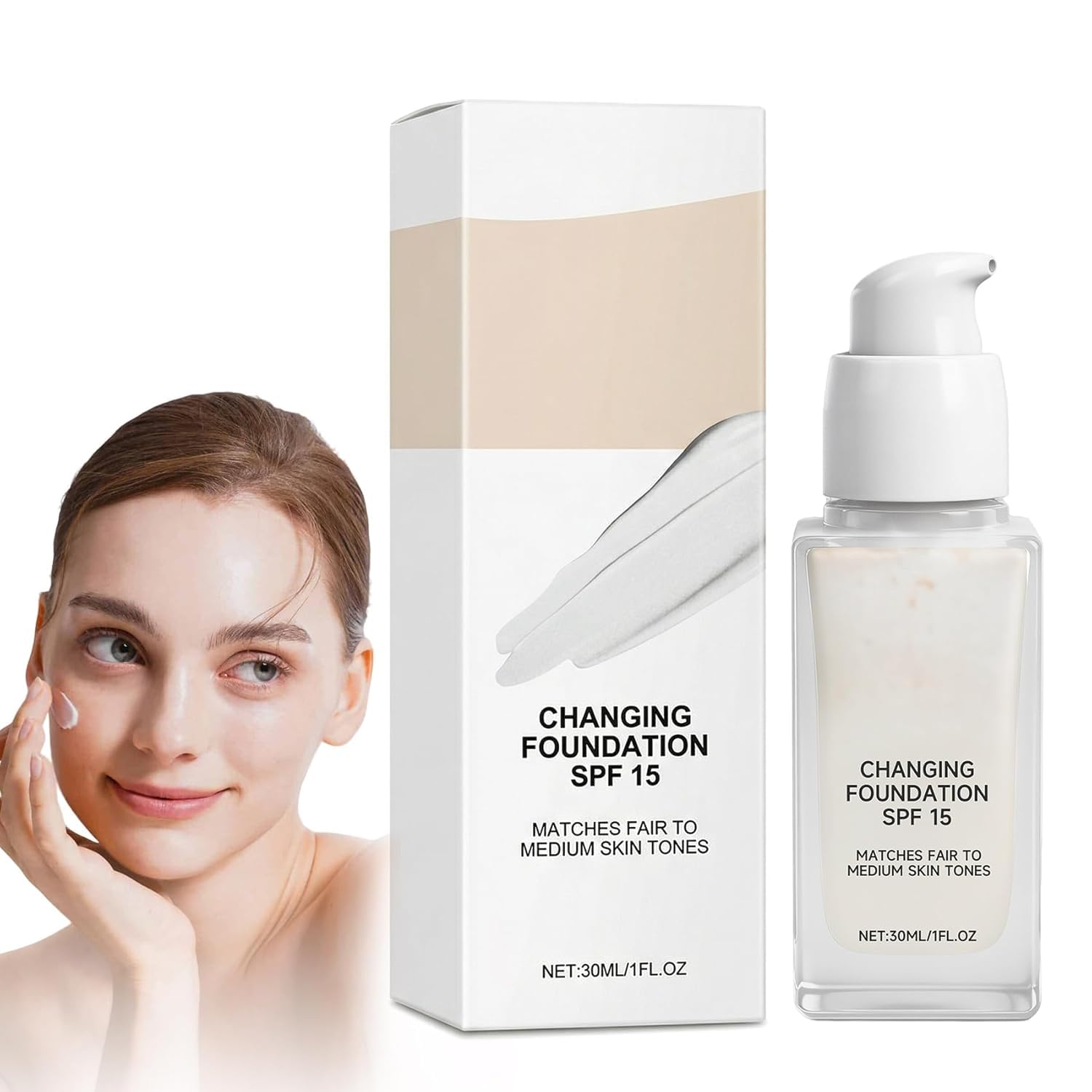 Color Changing Foundation for Mature Skin, 2026 New 2-In-1 Hydrating Lightweight Liquid Foundations - Natural Glace for All Skin Tones