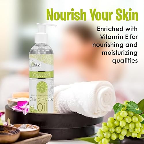 Miniatura 4 de SPA REDI - Aceite de masaje, semilla de uva, 8 onzas - Terapia de masaje profesional de cuerpo completo, manicura, pedicura - Relaja los músculos