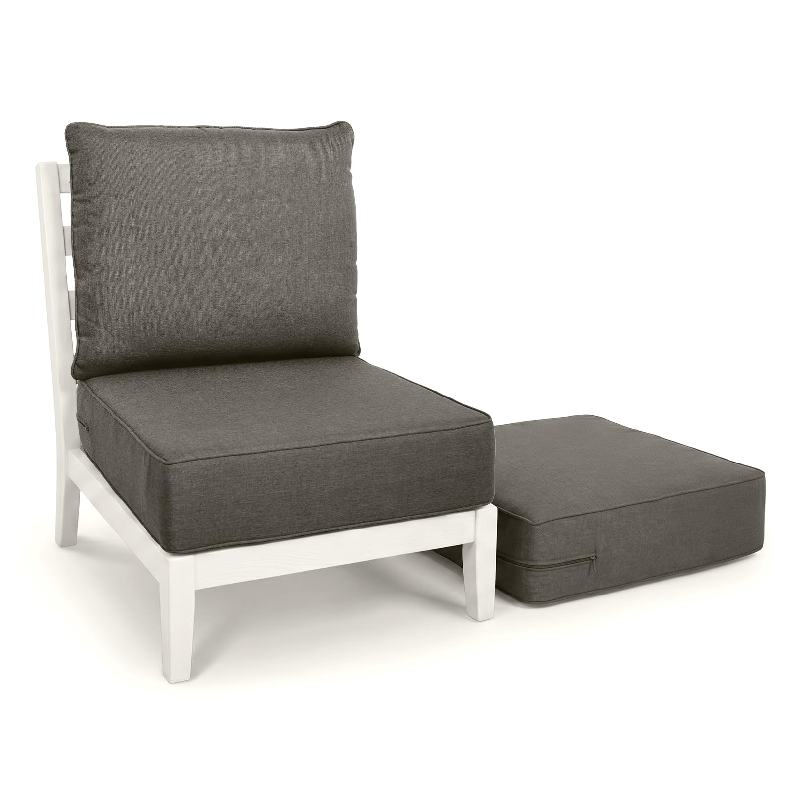 Outdoor Seat Cushion Set-24 x 24 x 6 Inch Outdoor Chair Cushions Set of 2 with Water Resistant &amp; Removable Cover Outdoor Cushions for Patio Furniture Chair Sofa Couch-Grey