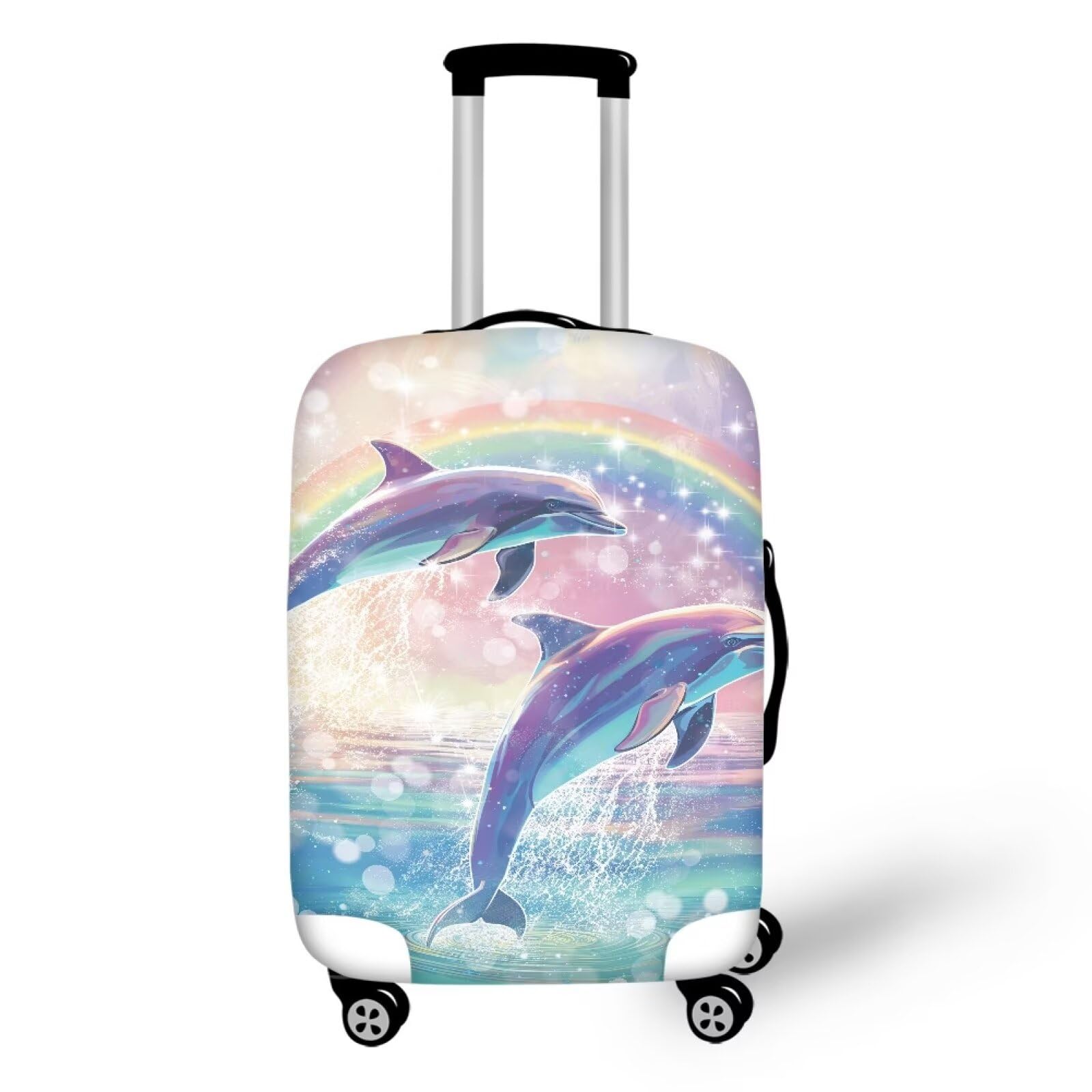 Dolphin Rainbow Luggage Cover Luggage Cover Protector,Carry on Luggage Cover,Travel Luggage Cover Suitcase Protector