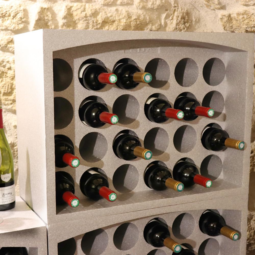 Deconation Lot De 3 Casiers Porte 24 Bouteilles Soit 72 Bouteilles - Polystyrène Expansé - Etagère à Bouteilles