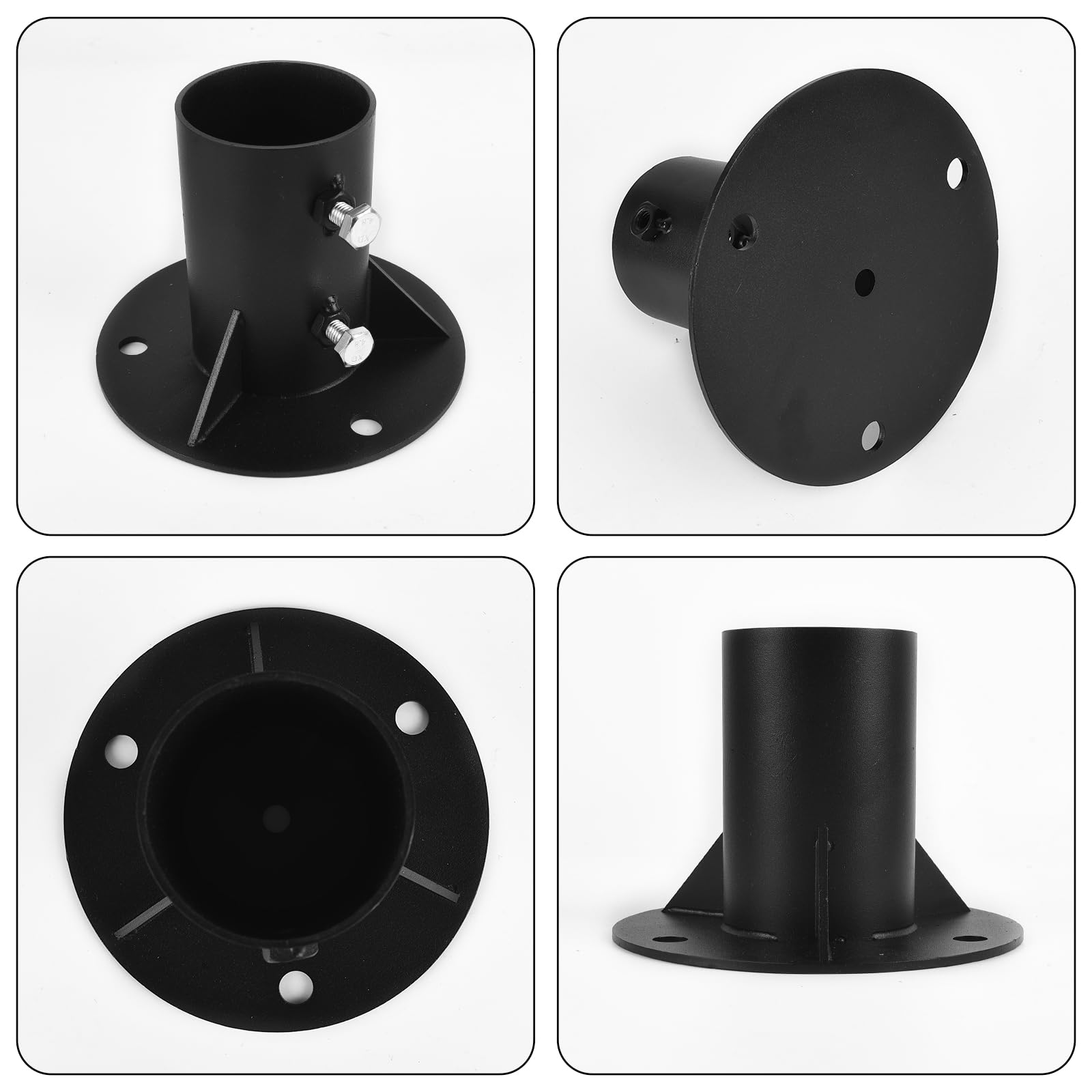 Base de poteau de 65 mm, robuste base de montage pour poteau de clôture, fixation pour échelle de piscine, support de balustrade en métal