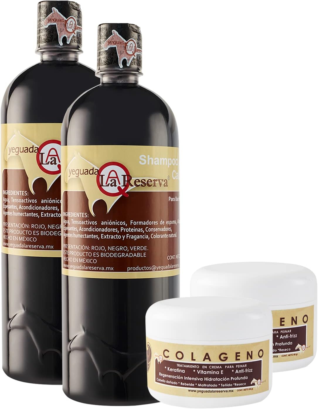 2 Shampoo Yeguada la Reserva de litro y 2 Colágenos chicos de 60 gramos