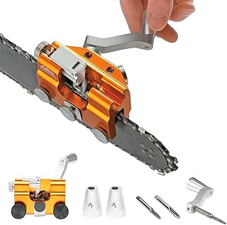 Apontador de motosserra, gabarito de afiar de corrente de motosserra com 3 cabeças de moagem, apontador de motosserra portátil, kit de ferramentas de afiação rápida de corrente de motosserra para motosserras e serras elétricas