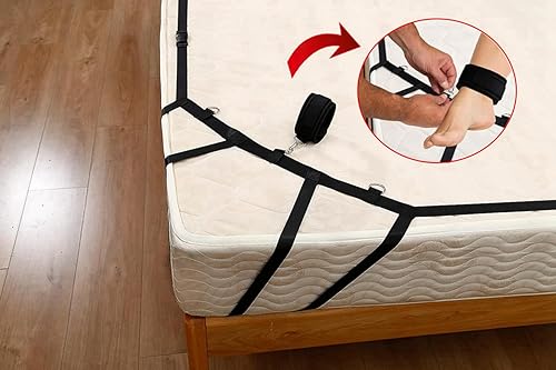 Miniatura 4 de Bdsm - Kit de restricciones de bondage sexual, juego de juguetes de sujeción para tobillos y muñecas, correas de sujeción de cama para adultos,