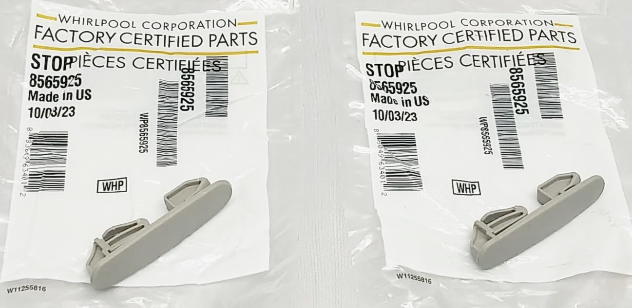 8524582 Dishwasher Upper Dishrack Rail End Cap Stop - New - Set of Two (2) - Genuine OEM - R7-G10R e - EA251115