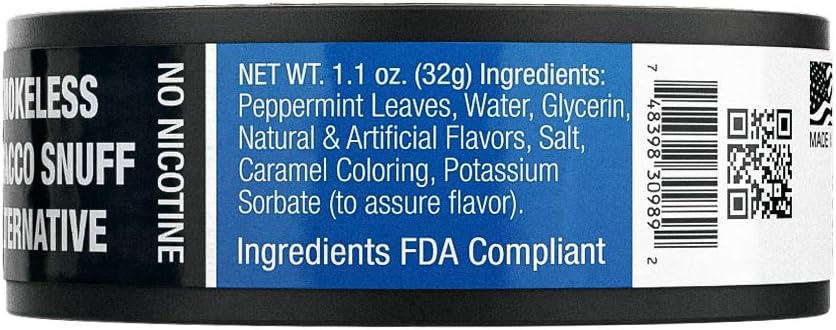 BaccOff, Original Mint Rough Cut, Premium Tobacco Free, Nicotine Free Snuff Alternative (10 Cans) : Health & Household