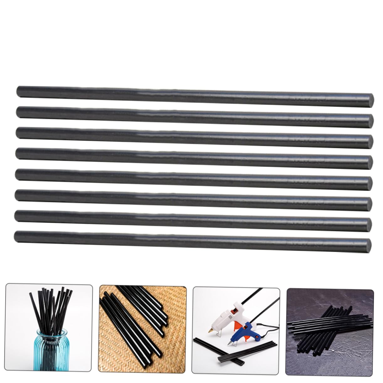 Xmas 100pcs Black EVA Resin Hot Glue Sticks for DIY Craft Adhesive