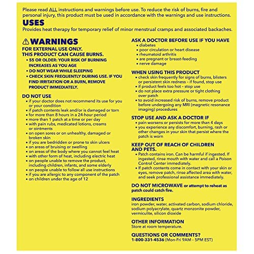 Buying Guide Midol Heat Vibes Menstrual Pain Relief Heat Patches for
