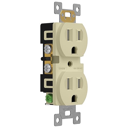 Miniatura 102 de ENERLITES Elite Series Duplex Receptacle with Screwless Wall Plate, Residential Grade Duplex Outlet, Tamper-Resistant, Grounding, 15A 125V, UL Silver