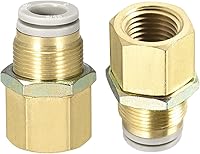 Vista 6 de Paquete de 2 accesorios de tubería hembra de 1/4 PT – Unión recta, mamparo de empuje para conectar accesorios, se aplica al sistema neumático