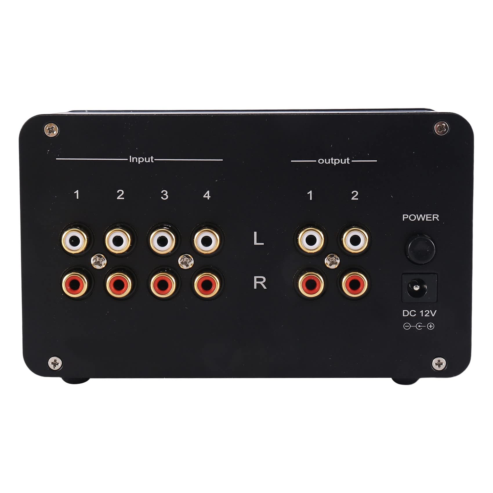 Preamplificador de Tubo de AudióFilo Preamplificador HiFi de 4 Entradas y 2 Salidas con Medidor de VU Incorporado Amplificador de Ajuste de Graves Altos Enchufe de la UE