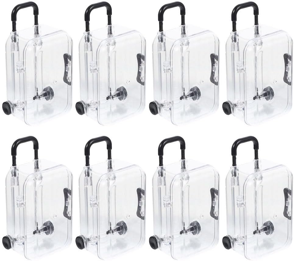 TOPPERFUN Mini Suitcase Candy Boxes 8 Pack Travel Mini Luggage Style Wedding Favor Boxes Party Treat Gift Boxes 2.99X2.00X1.49In