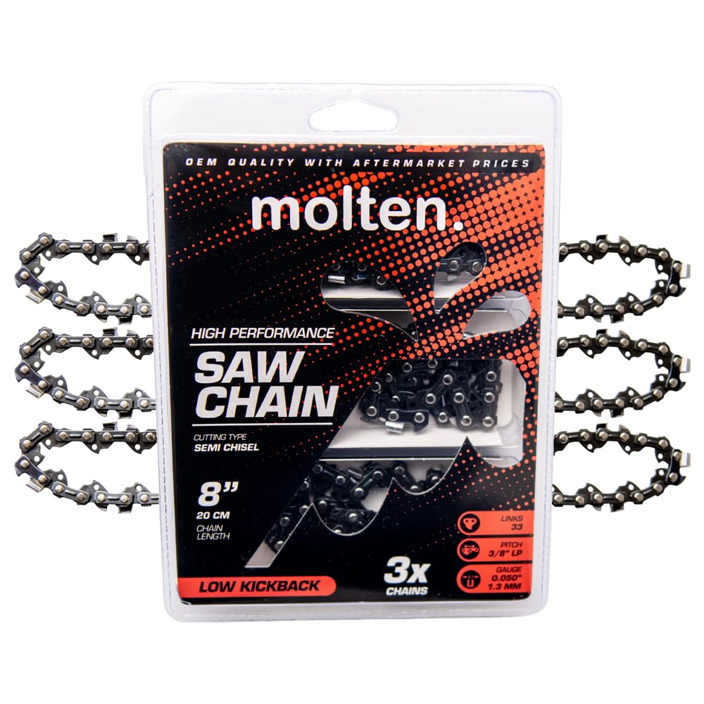 Molten. Portland Pole Saw Chain 8 Inch Fits Harbor Freight 56808, 68862, 62896, 63190 9.5 in Electric Pole Saw 6.5 AMP, Sun Joe, Greenworks 29072, Oregon S33, Earthwise
