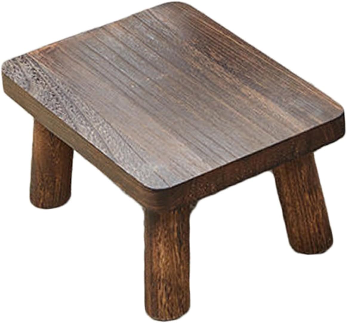 Cabilock Wooden Step Stool Rectangle Small Foot Stool for Kitchen Bathroom Bedroom