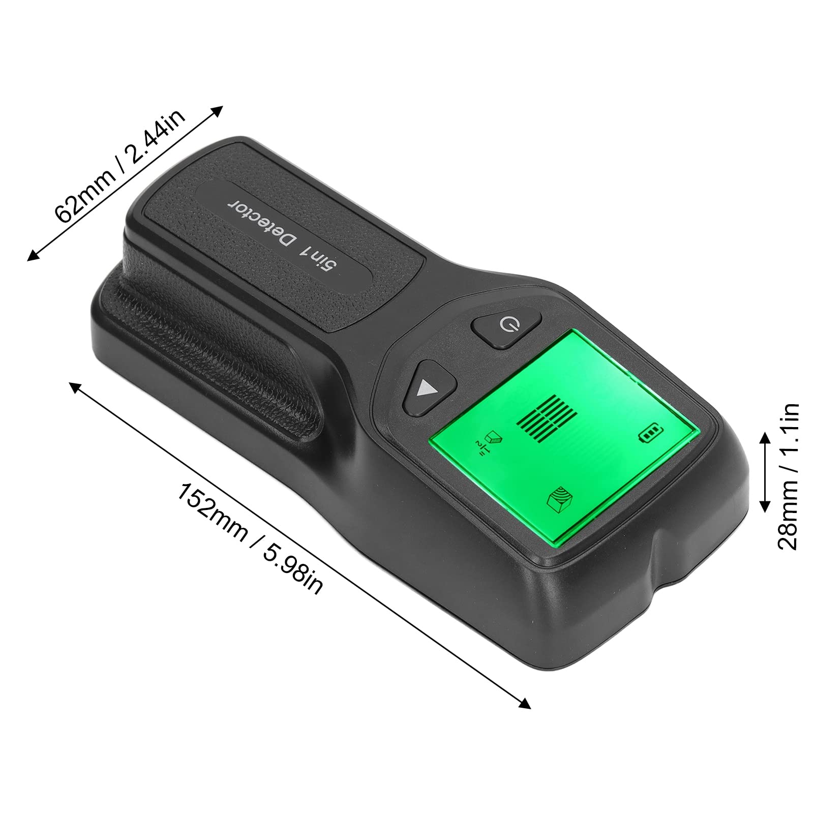 Stud Finder Wall Scanner Sensor 5 in 1 HD LCD Display Electronic Stud Detector ABS for Wood Pipes Metal AC Wires (Black) - Image 2